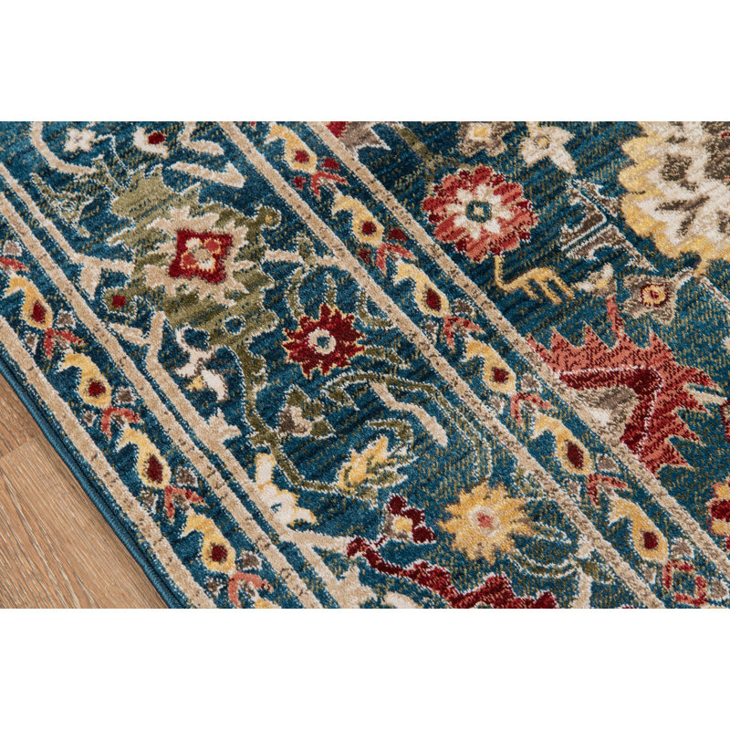 Charlton Home® Canberra Performance Blue Rug & Reviews Wayfair